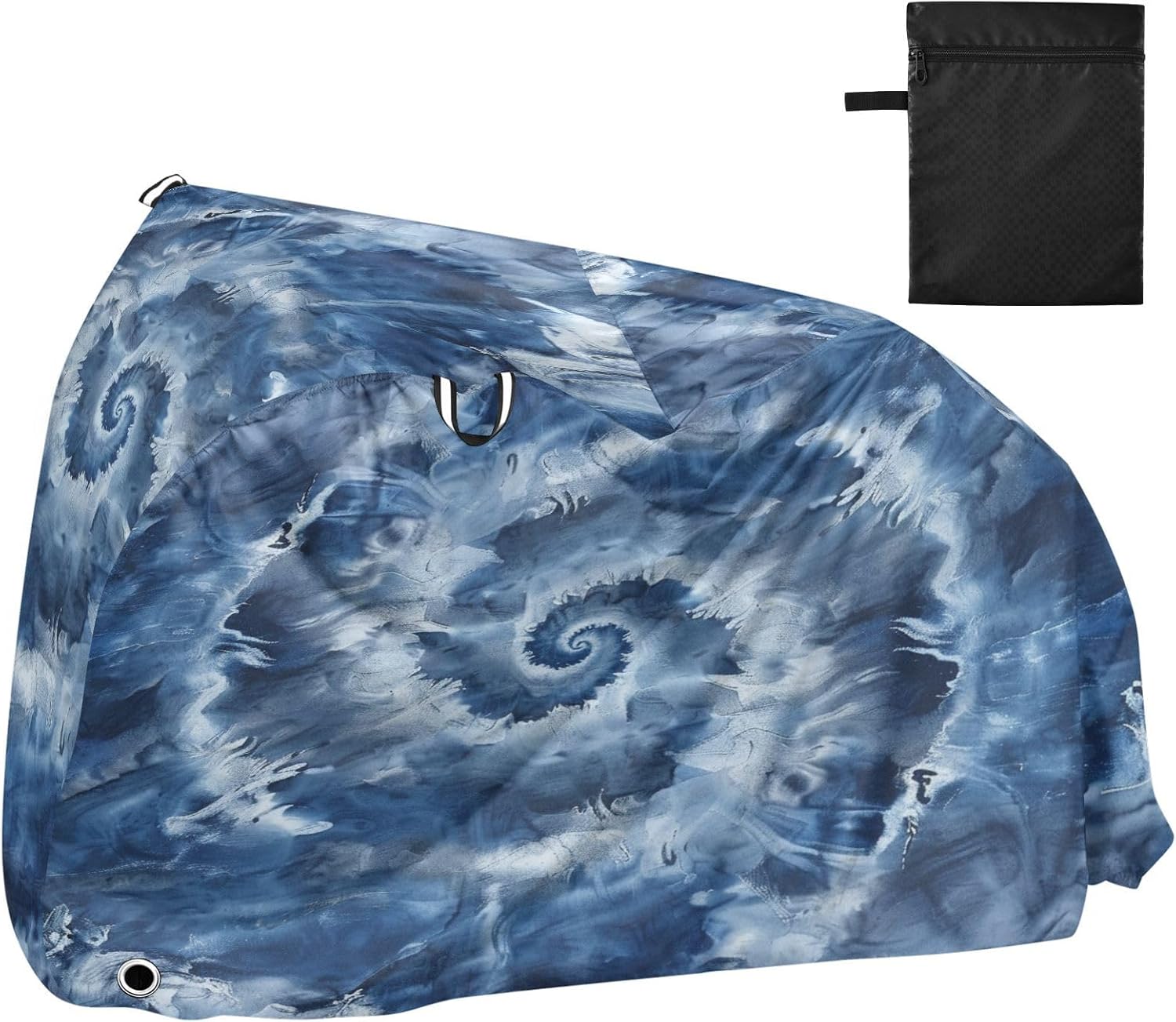 ALAZA Swirl Tie Dye Indigo Bike Cover Waterproof Outdoor Ebike Bicycle Covers Tarp Protection for 1/2 Bikes, Sun UV Dust Wind Proof