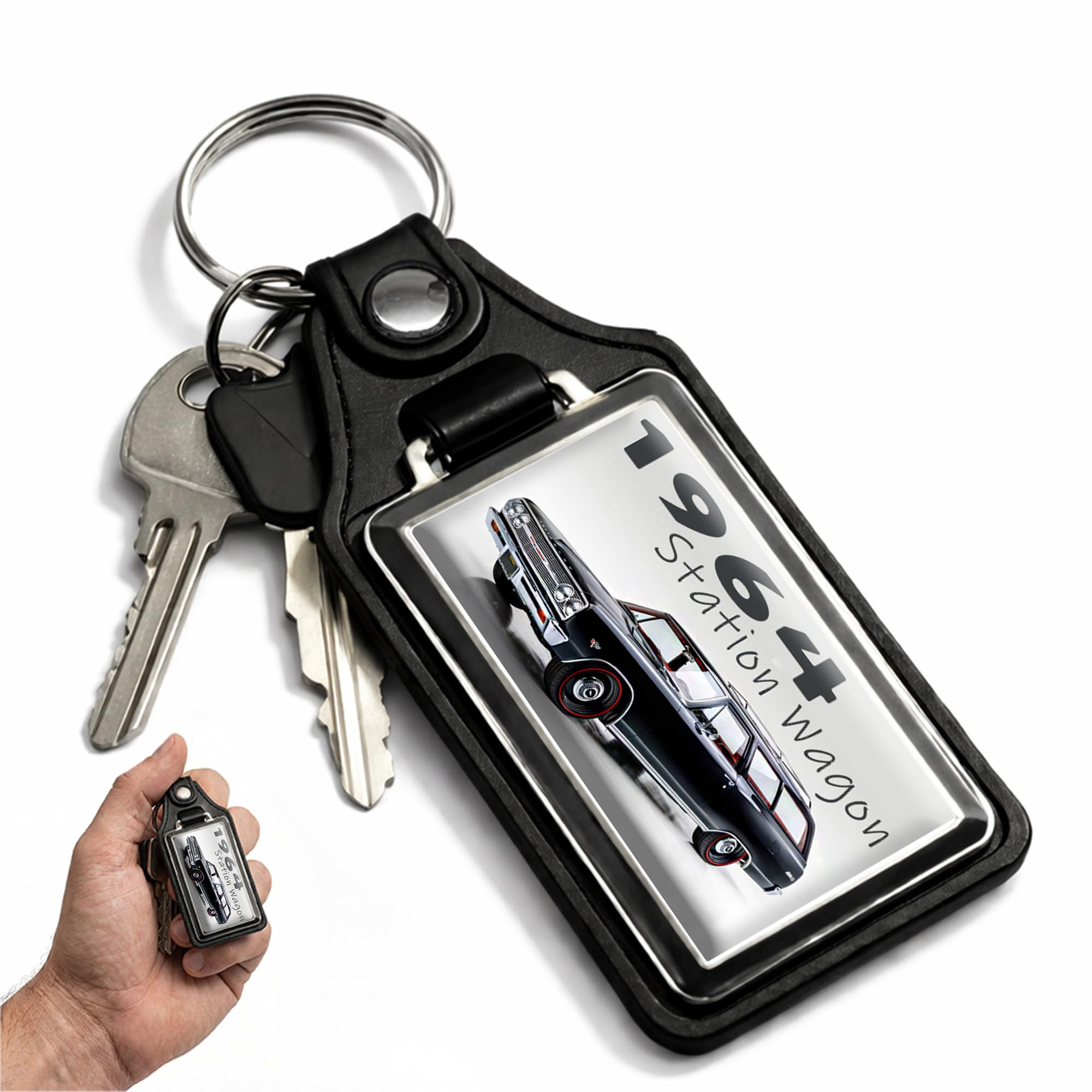 1964 Compatible with Chevelle Station Wagon Design Key Chain Key Holder