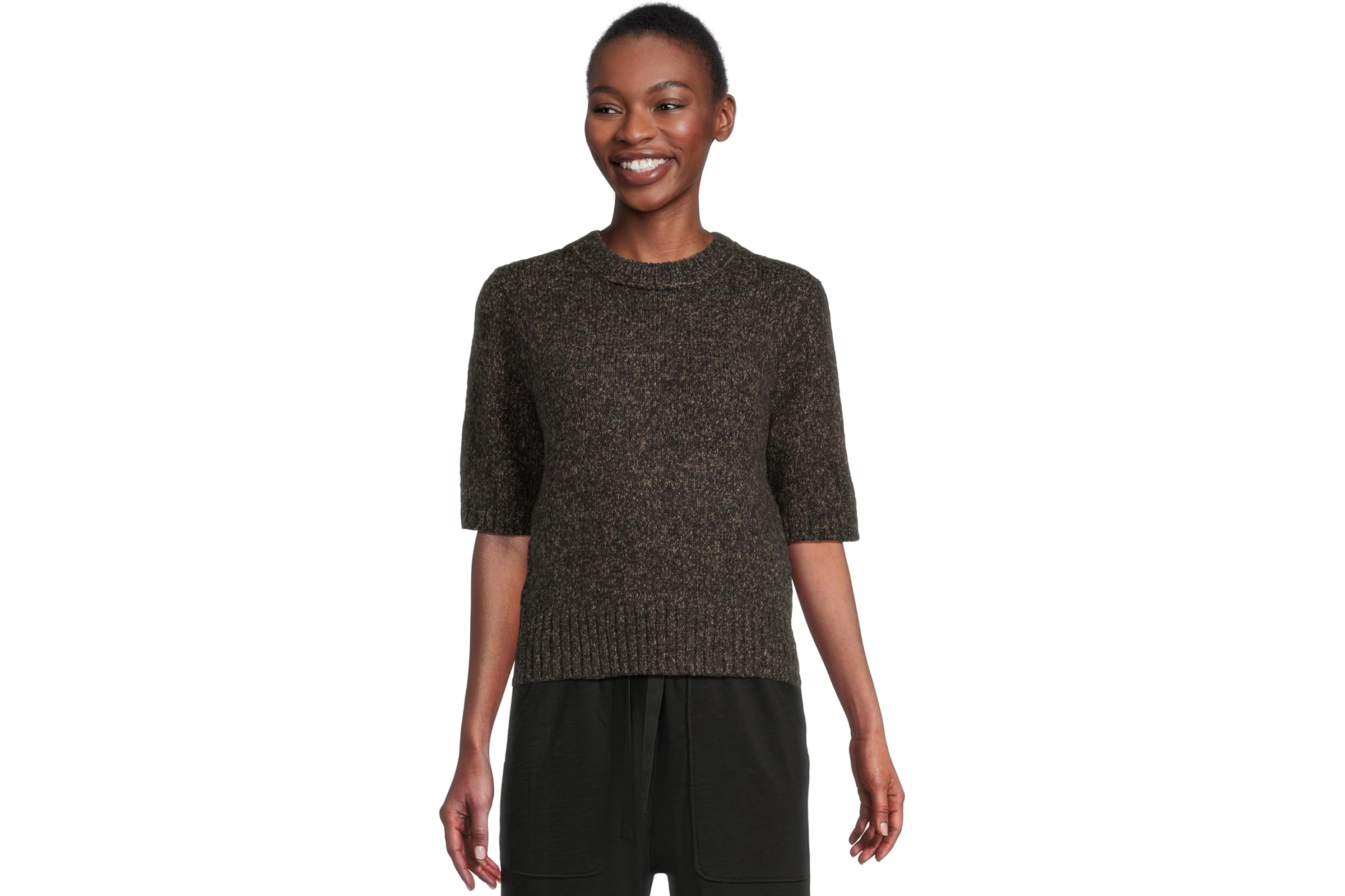 Lilla P Short Sleeve Marled Pullover
