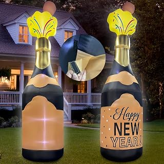 12Ft Gaint Inflatable Champagne Bottle Decor Black Gold