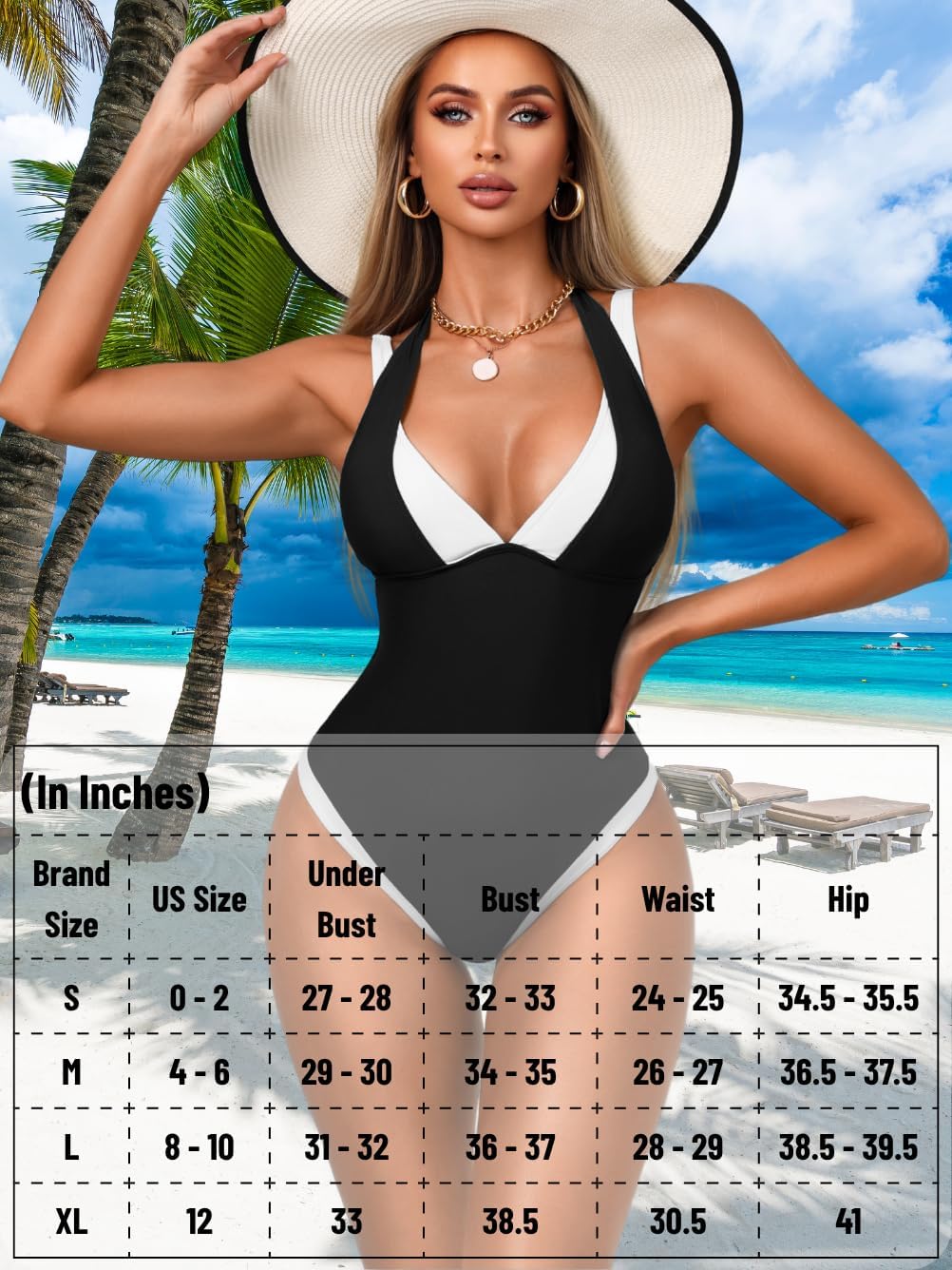 Color Block Sexy Womens One Piece Swimsuit, Deep V Tummy Control Backless Cheeky, Slimming Bathing Suit Beach Outfits - Image 6
