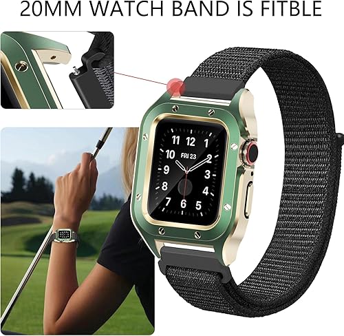 Miniatura 6 de Funda compatible con Apple Watch Series 6 5 4 SE de 1.575 pulgadas con protector de pantalla de vidrio templado, cubierta dura de policarbonato para