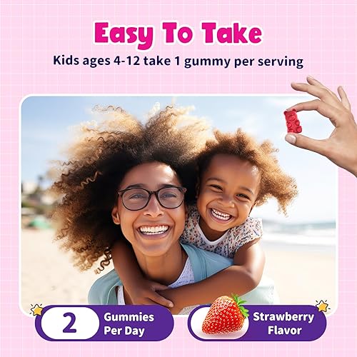 Miniatura 6 de Gomitas de magnesio para niños, gomitas de glicinato de magnesio con vitamina D3, B6, potasio y ashwagandha, magnesio para niños y adultos,