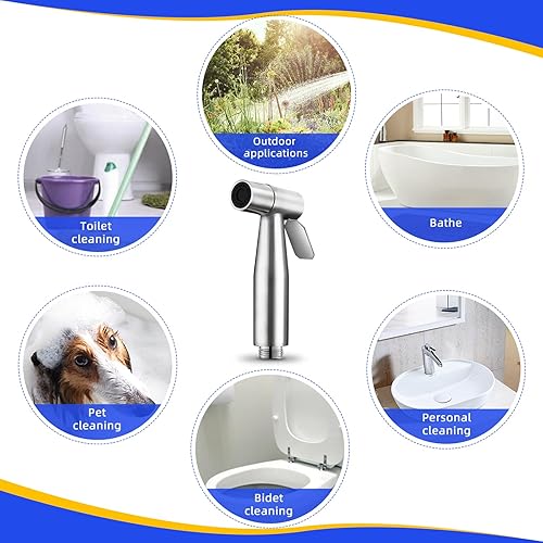 Miniatura 6 de Pulverizador de bidé para inodoro, pulverizador de bidé de mano para inodoro para paño de inodoro, juego de rociadores de pañales, limpieza de