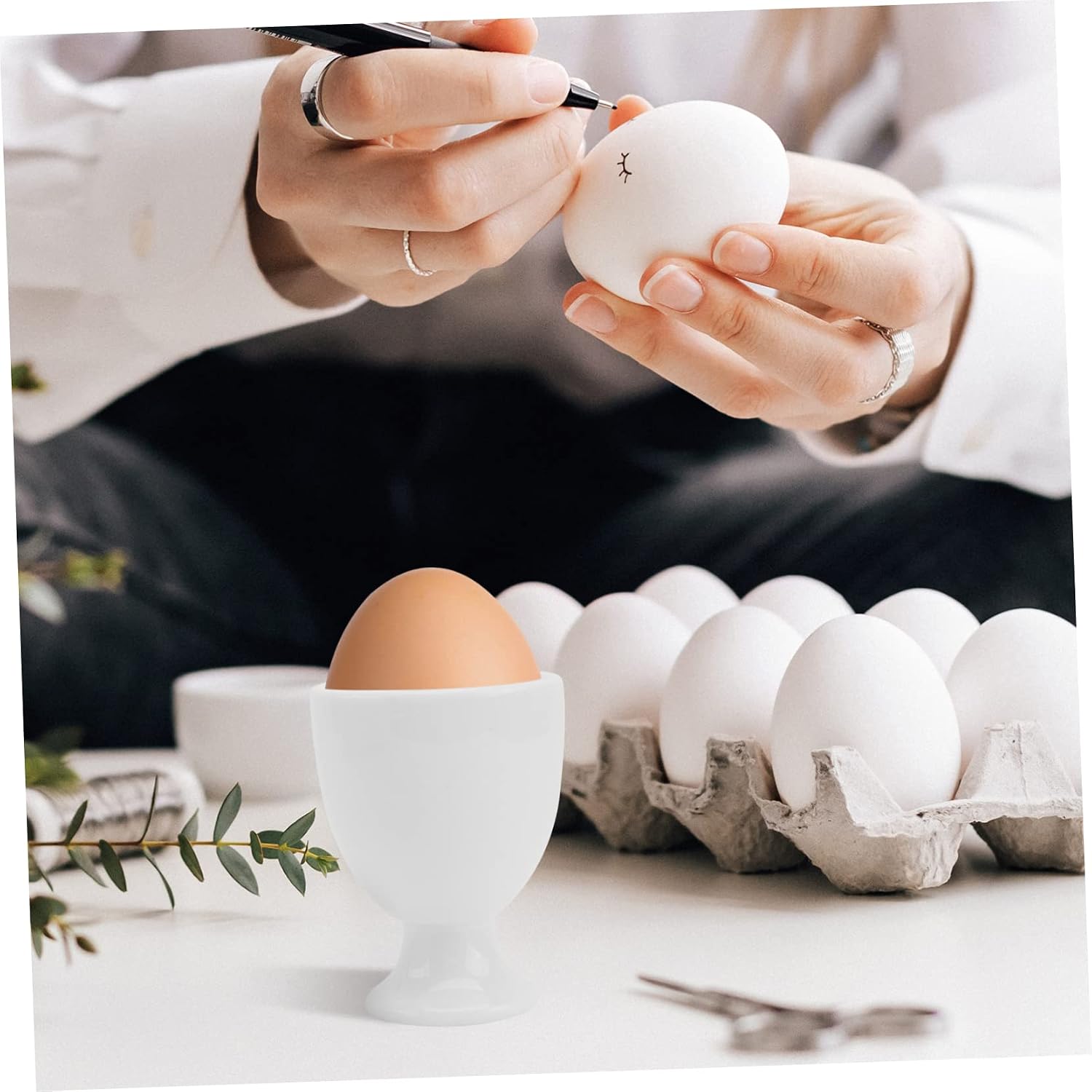 OUNONA 6pcs Holders for Breakfast Cups for Soft and Hard-boiled for Daily Use Home and Restaurants