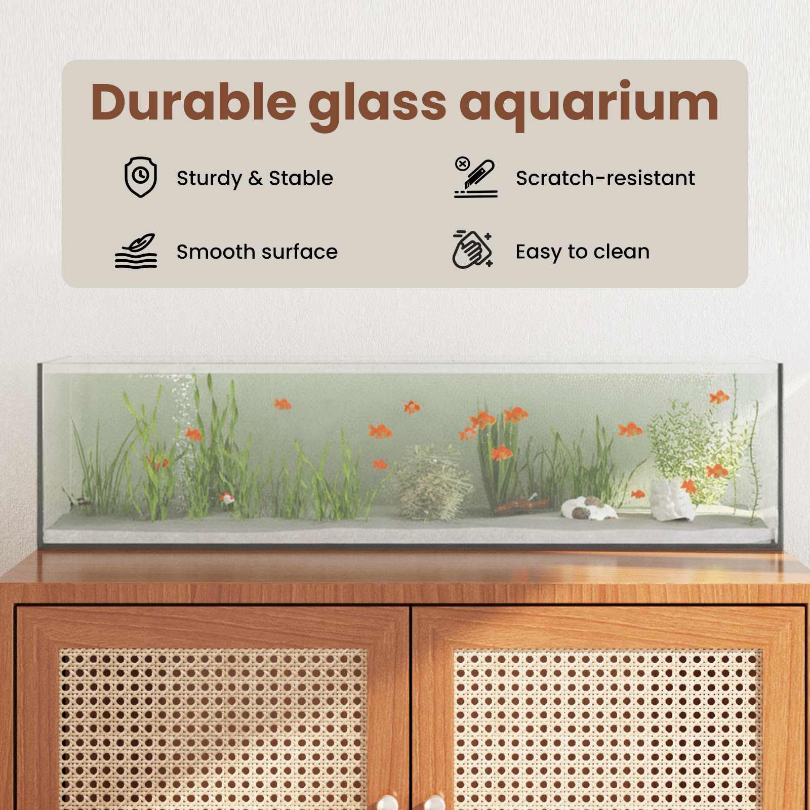 vidaXL Aquarium mit Speicher Transparent 80 x 20 x 20 cm Glas, EIN rechteckiges, modernes Design für Dein Zuhause oder Büro, funktional, stark und leicht zu pflegen