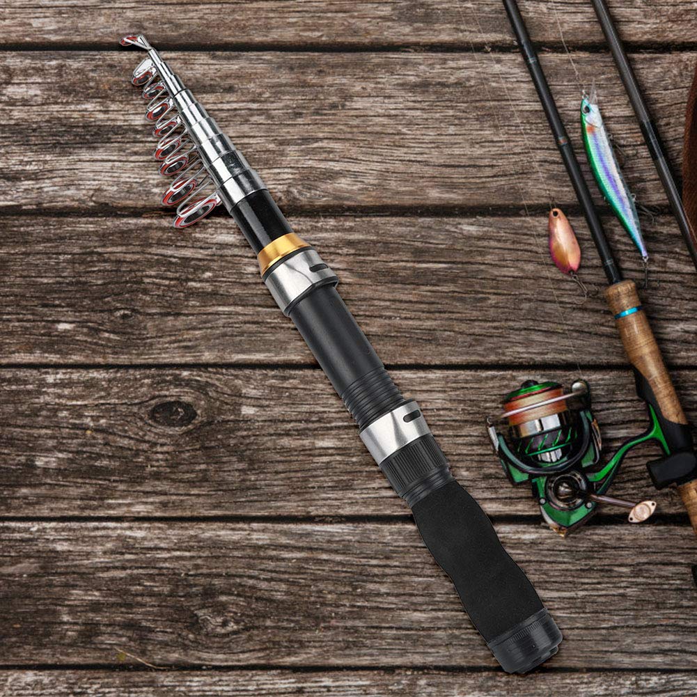 Mini caña de pescar 2.1m para pesca en el mar y agua dulce, ultraligera portátil para exteriores, ideal para principiantes y expertos, fácil de transportar, resistente y duradera para pesca al aire