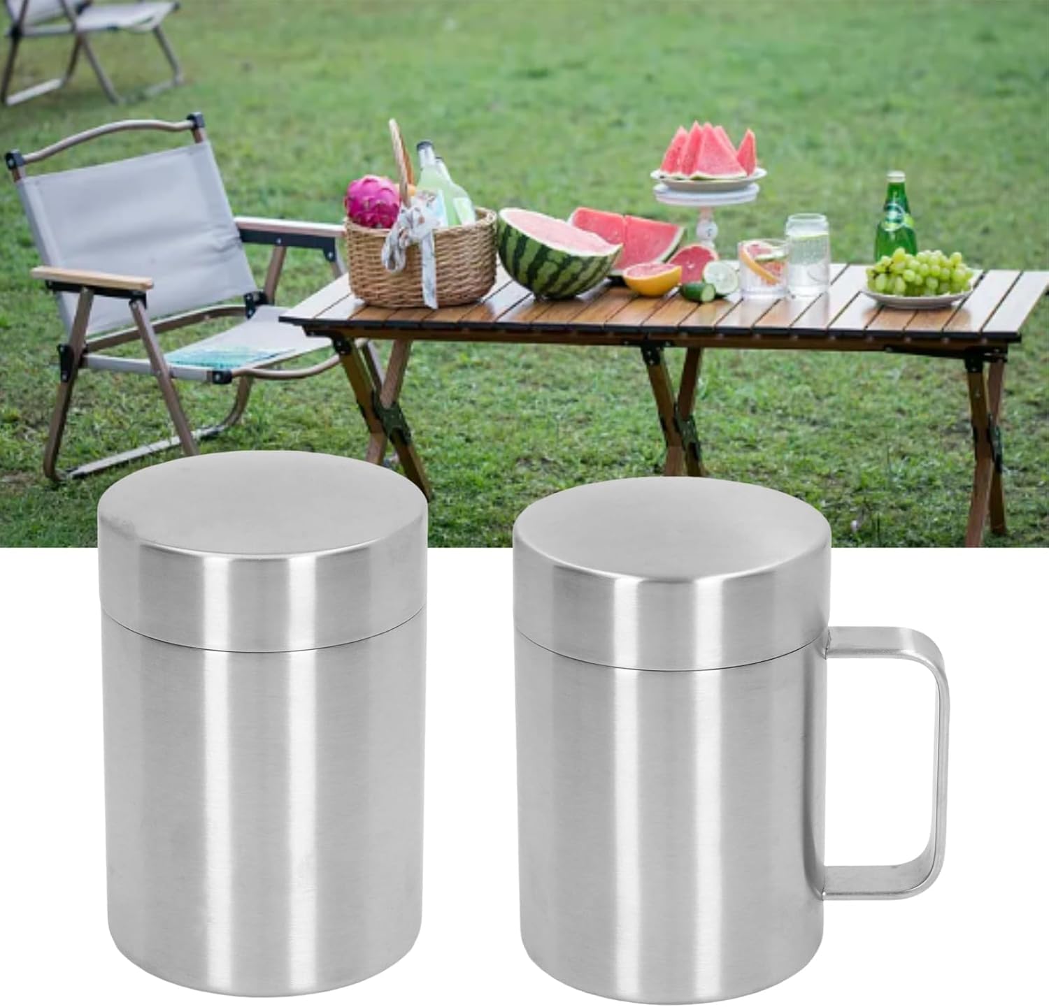 Cyrank Stainless Steel Coffee Mug, Camping Coffee Mugs with Handle Double Wall Travel Coffee Mug Travel Mug Beer Mug Insulated Mug(400ml) - Image 2