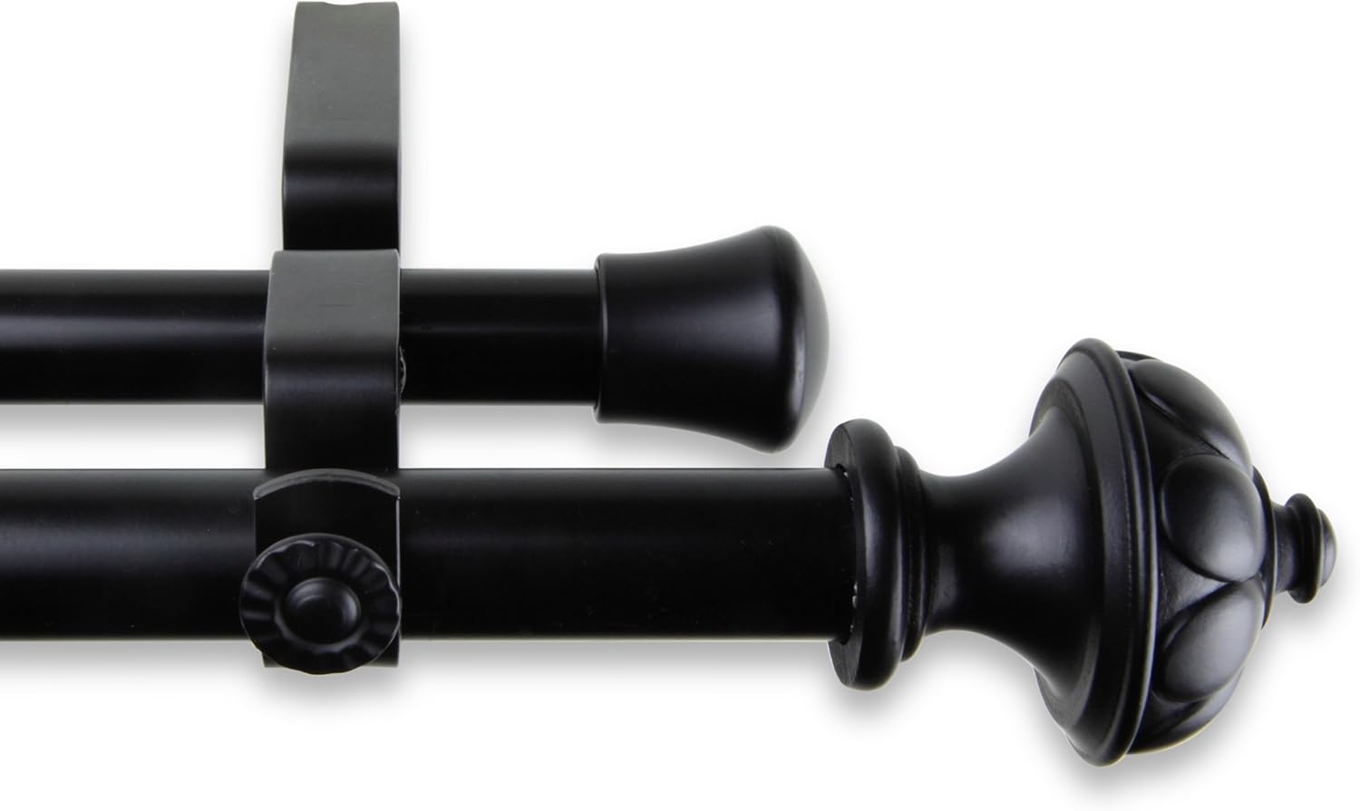 A&F Rod Decor - Fargo Double Curtain Rod 28-48 inch - Black