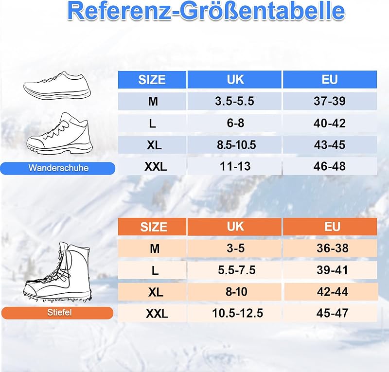 ZUXNZUX Csúszásgátló Hágóvas Cipőre M-es - Rozsdamentes Acél Tüskék Túrázáshoz, Hegymászáshoz, Téli Jégen és Hóban - Unisex Szilikon Talpbetét