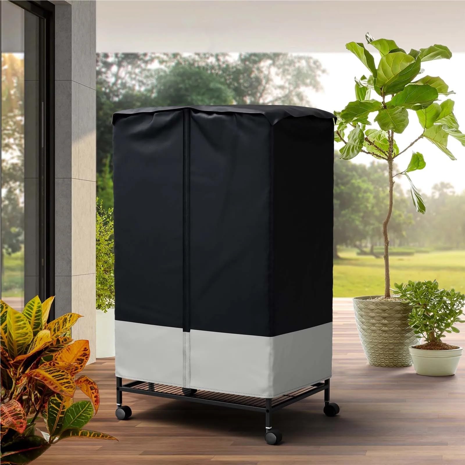 Fundas para jaula de pájaros para interiores y exteriores, para animales pequeños, privacidad y comodidad con panel superior extraíble, duradero, transpirable, impermeable (48 x 48 x 102 cm)