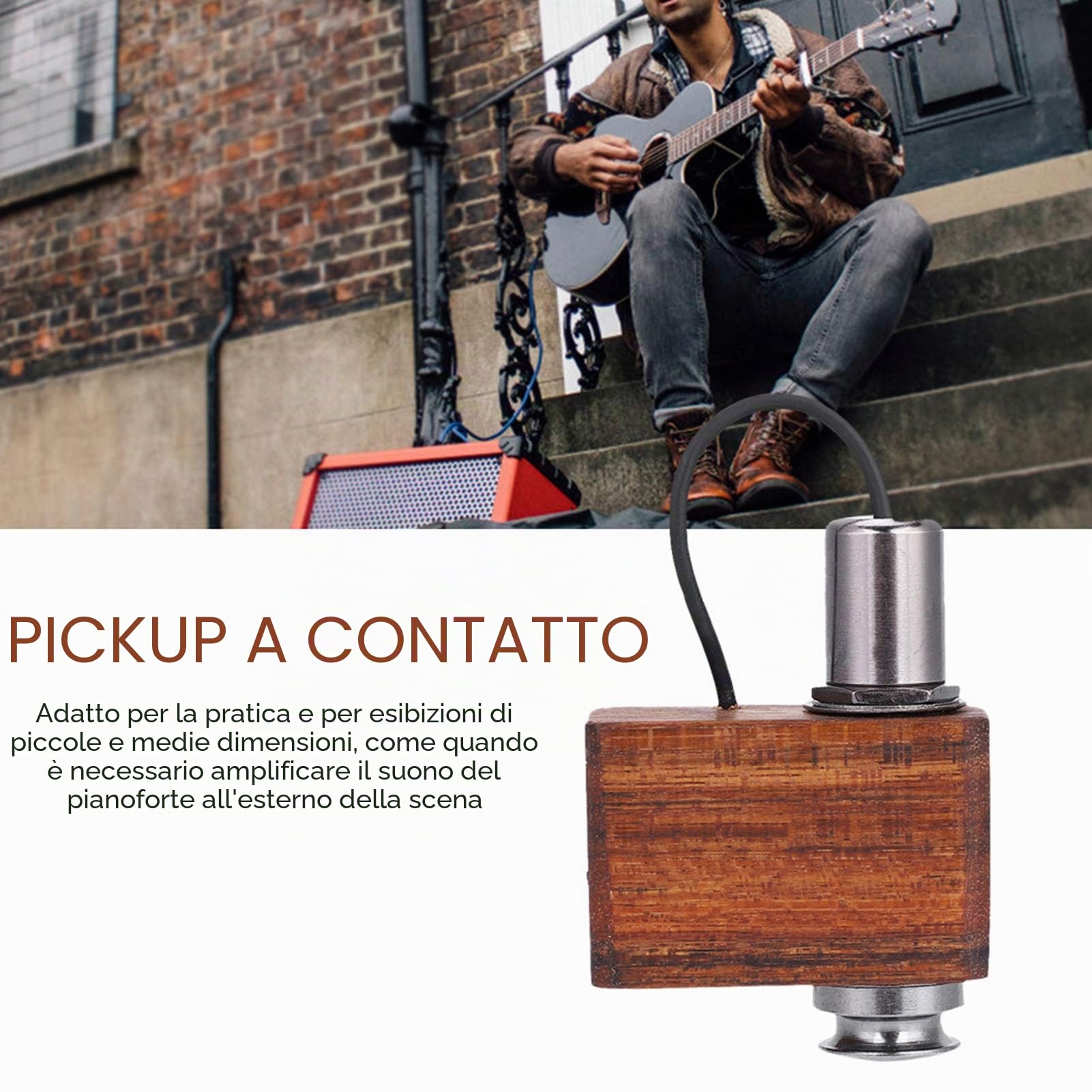 VGEBY Pickup da 1 Pezzo, Pickup a Contatto Adeline Mini Microfono Ukulele Accessorio per Violino Legno di Sandalo, VGEBYM3HSCO7NXA