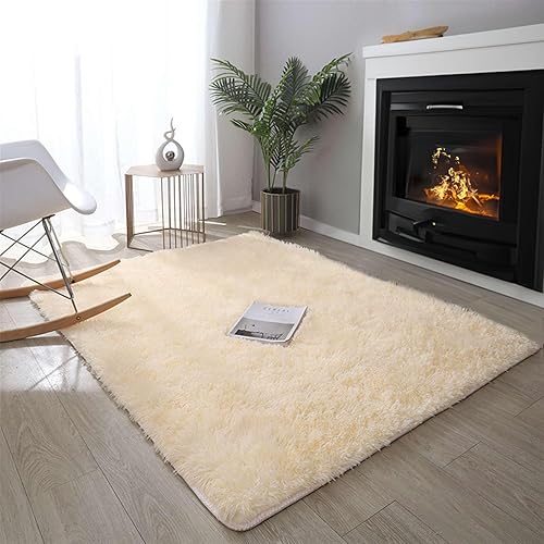Miniatura 10 de SK Studio Alfombra peluda para dormitorio, sala de estar, alfombra lanuda antideslizante, alfombra interior para apartamento, dormitorio, cuarto de