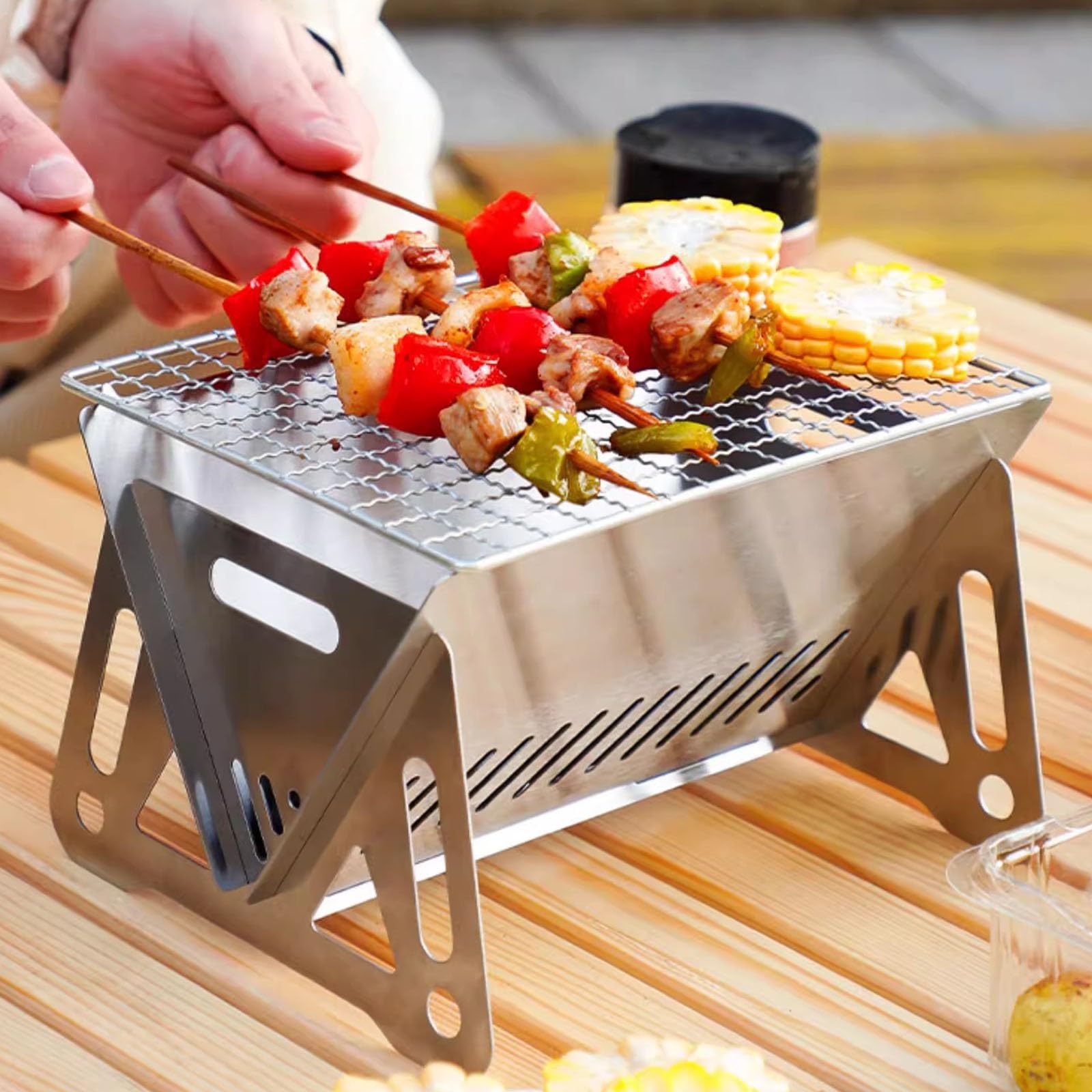Shangguanyun456 One Color Outdoor Barbecue Grill Outdoor Folding Barbecue Stove With A For Brewing Tea Household Indoor With A Basin