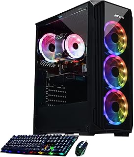 Gaming Computer Tower Desktop | Intel i7 8th gen Processor up to 4.6GHz | GTX 1650 4GB GDDR5 Graphics Card (HDMI) | 512GB SSD | 32GB DDR4 RAM | Windows 11 Pro | WiFi RGB Keyboard & Mouse