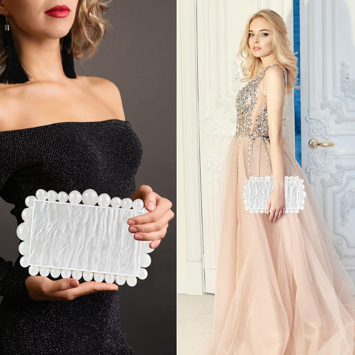 OSDUE Bolso de mano de cubo lleno de diamantes para mujer, bolso de noche brillante, bolso de cadena, bolso de hombro para bodas, fiestas, tiempo libre o citas (plata)