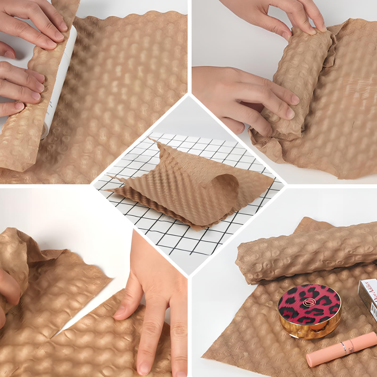 Paper Bubble Wrap Eco Cushioning Wrap, 50 Sheets 29x30cm, Packing Paper Bubble, Packing Supplies for Moving House Shipping - Image 3