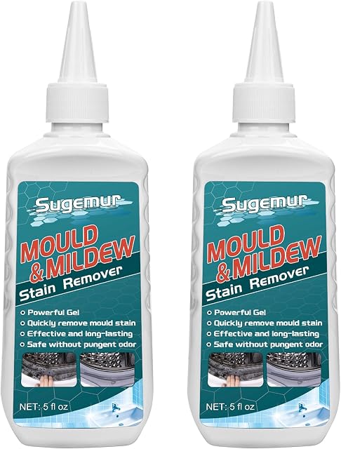 Sugemur Mould Remover, Household Mould Remover Gel, Large Capacity Mildew Removal, Mould and Mildew Cleaner for Bathroom Toilet Washing Machine Seal Kitchen Sink Grout Tile Stains 10fl oz