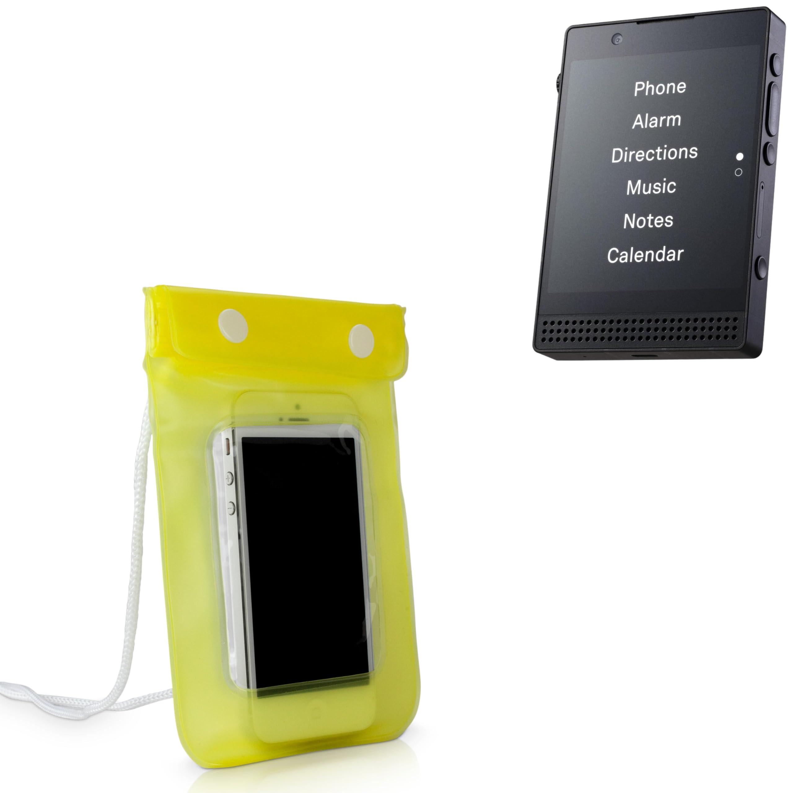 BoxWave Case Compatible with Light Phone III - AquaProof Pouch, Triple Sealed Waterproof Carrying Pouch Lanyard - Yellow