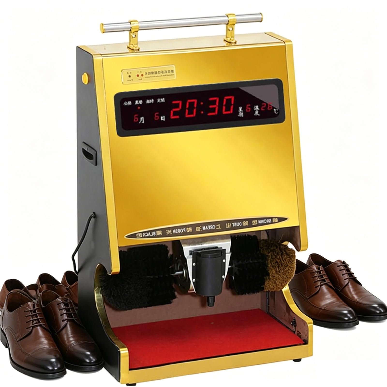 Pulidora eléctrica de zapatos, dispositivo automático de brillo de zapatos con cepillo esférico combinado para uso doméstico y comercial