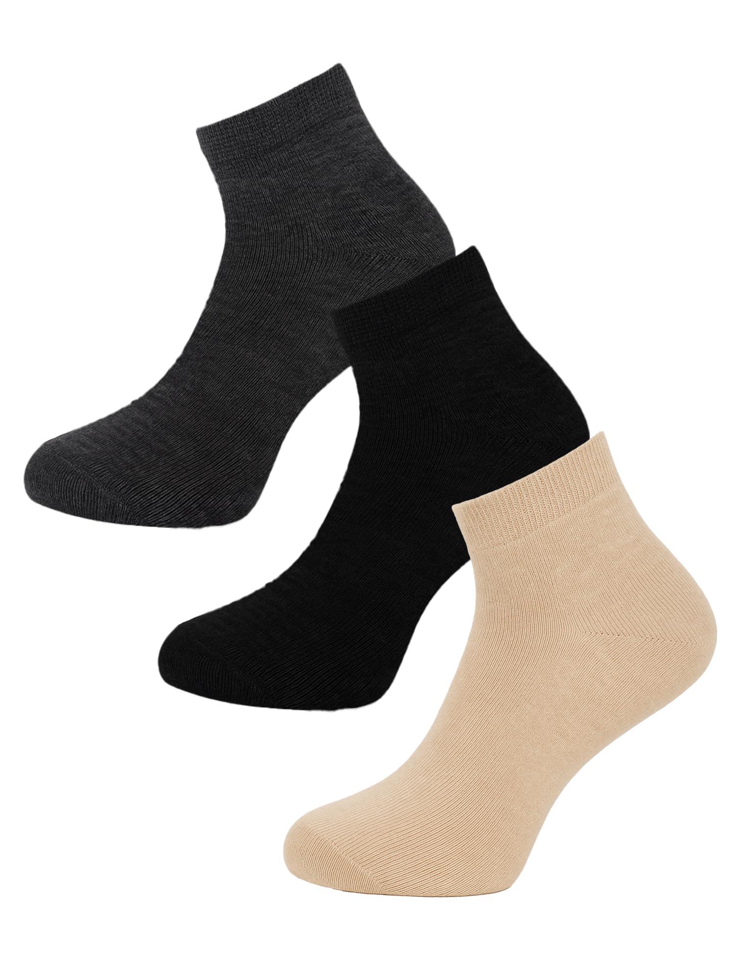 Women’s Cotton Blend Ankle Length Socks | Navy | Pack of 3 | Soft, Breathable & Stretchable-image-40