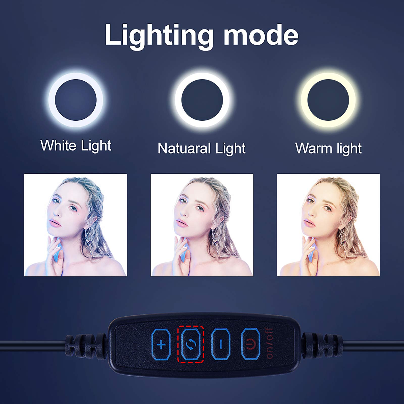 Luce ad Anello Light Luce LED per Selfie da 10 Pollici con Supporto per treppiede e Supporto per Cellulare, Telecamera dimmerabile Ringlight per Video Fotografia Live Streaming e Trucco