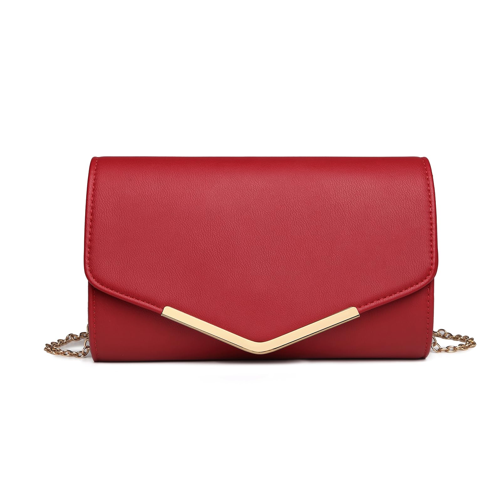 Miss Lulu Women's Clutch Elegant Envelope Evening Bag with Chain Handbag for Wedding Party and Prom