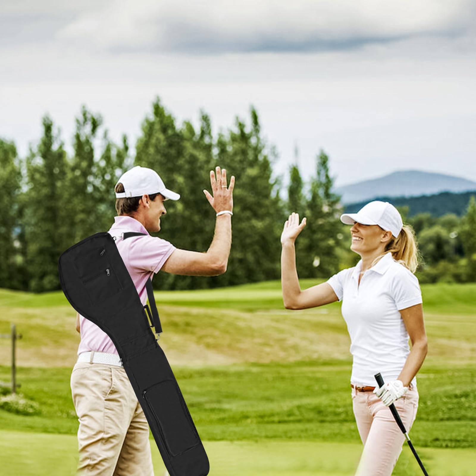 Bolsa de Viaje Plegable para Palos de Golf Impermeable Negra
