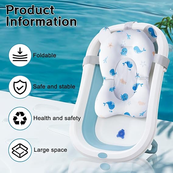 Universal Baby Bath Pillow, Baby Bath Mat, Baby Bath Mat, Bath Seat Network, Adjustable Seat Support, Baby Bath Mat, for Baby 0-3 Years (B)