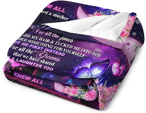 Miniatura 6 de Manta de mariposa con texto en inglés To My Mom, manta de mariposa para mamá, suave, cálida y acogedora manta de vellón para sofá, cama, 40 x 50