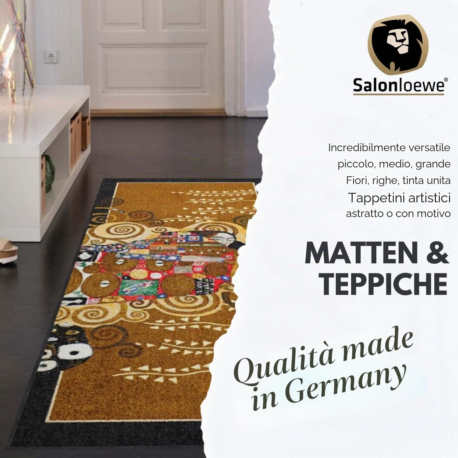 Salonloewe Zerbino lavabile, per parcheggio scarpe, antracite, 30 x 100 cm, tappetino da ingresso sottile, tinta unita