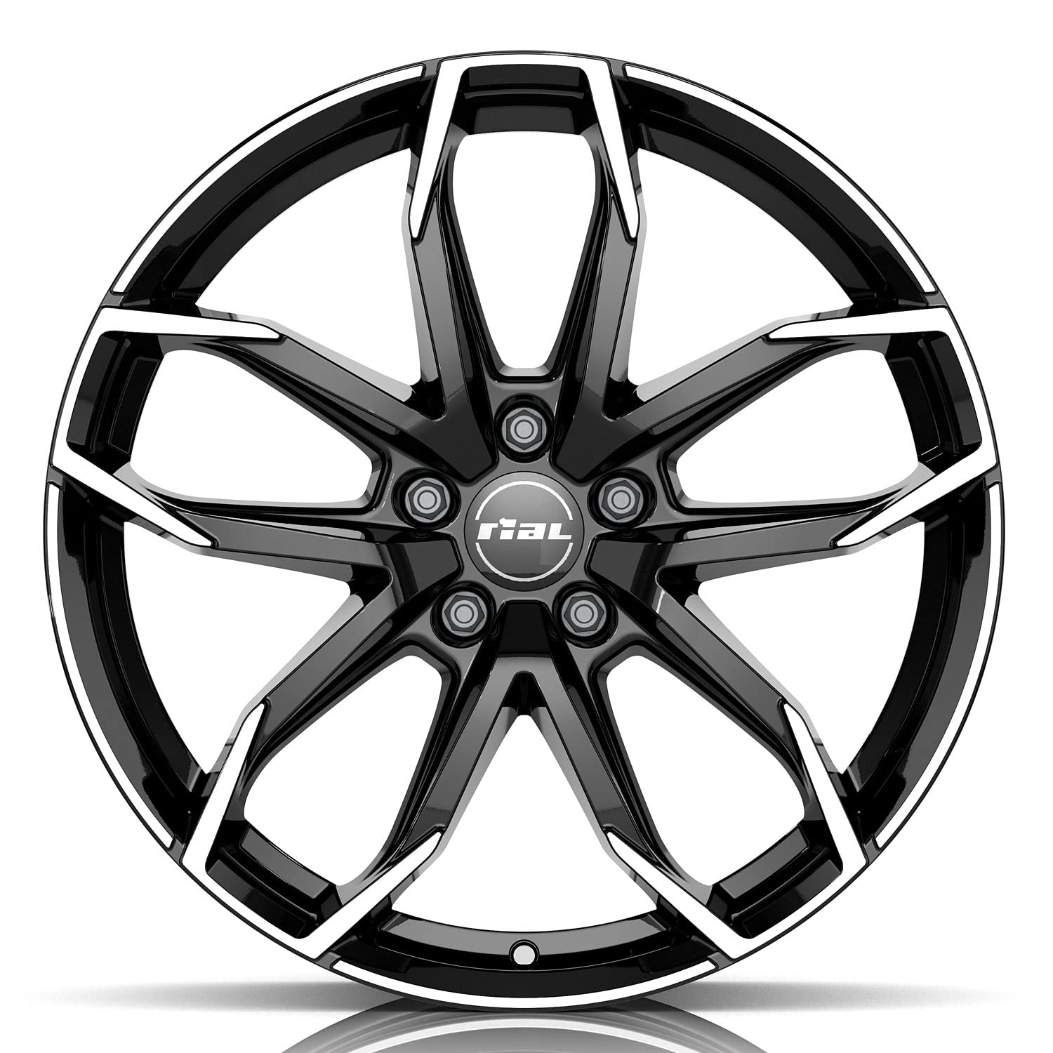 4x Cerchi Rial Lucca 8.0Jx18 ET33 5x110 diamant-schwarz frontpoliert compatibile con ALFA ROMEO Giulia Giulietta Stelvio