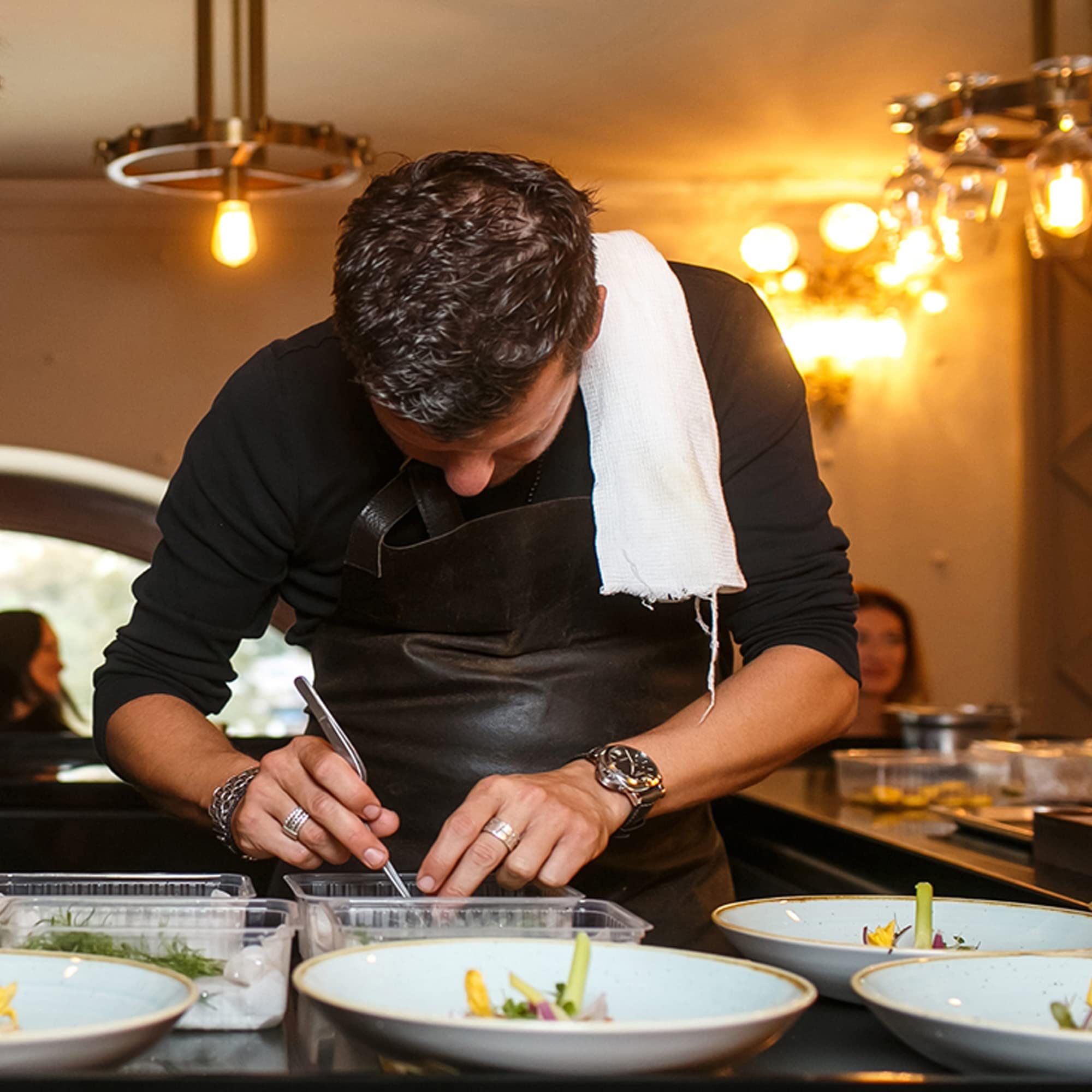 Juego de herramientas de chapado, kit de chapado culinario profesional de chef, juego de 8 piezas de chapado culinario, negro