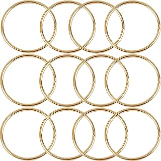 12Pcs Macrame Hoops Ring, BetterJonny 5 Inch Metal Craft Rings Hoops Gold Dream Catcher Rings Wreath Hoop Rings for Home D...