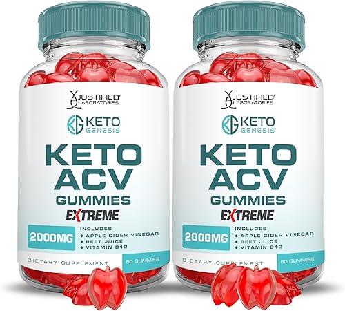 Miniatura 1 de Paquete de 2 gomitas Keto Genesis Keto ACV Extreme de 2000 mg Keto Genesis Keto Gummies de fórmula avanzada Vinagre de sidra de manzana con jugo de