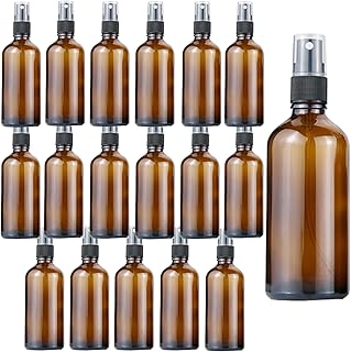 Sponsored Ad - Hzmssore 18 Pcs Glass Spray Bottle Amber Empty Bottles Small Refillable Reusable Glass Perfume Bottle with ...