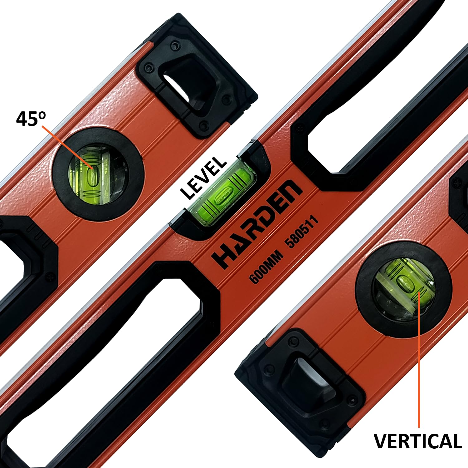 Harden 600mm Aluminum Level With Rubber Handle, with Rotating Vial - Professional Series - 580511 4
