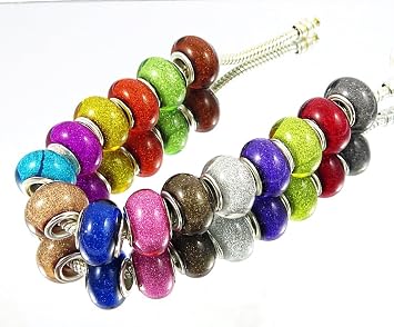 TianBo 100pcs Silver Plated Core Mix Colour Star Clear Bead Fit All European Multicolor Bracelets S0215 Colour Mix Beads