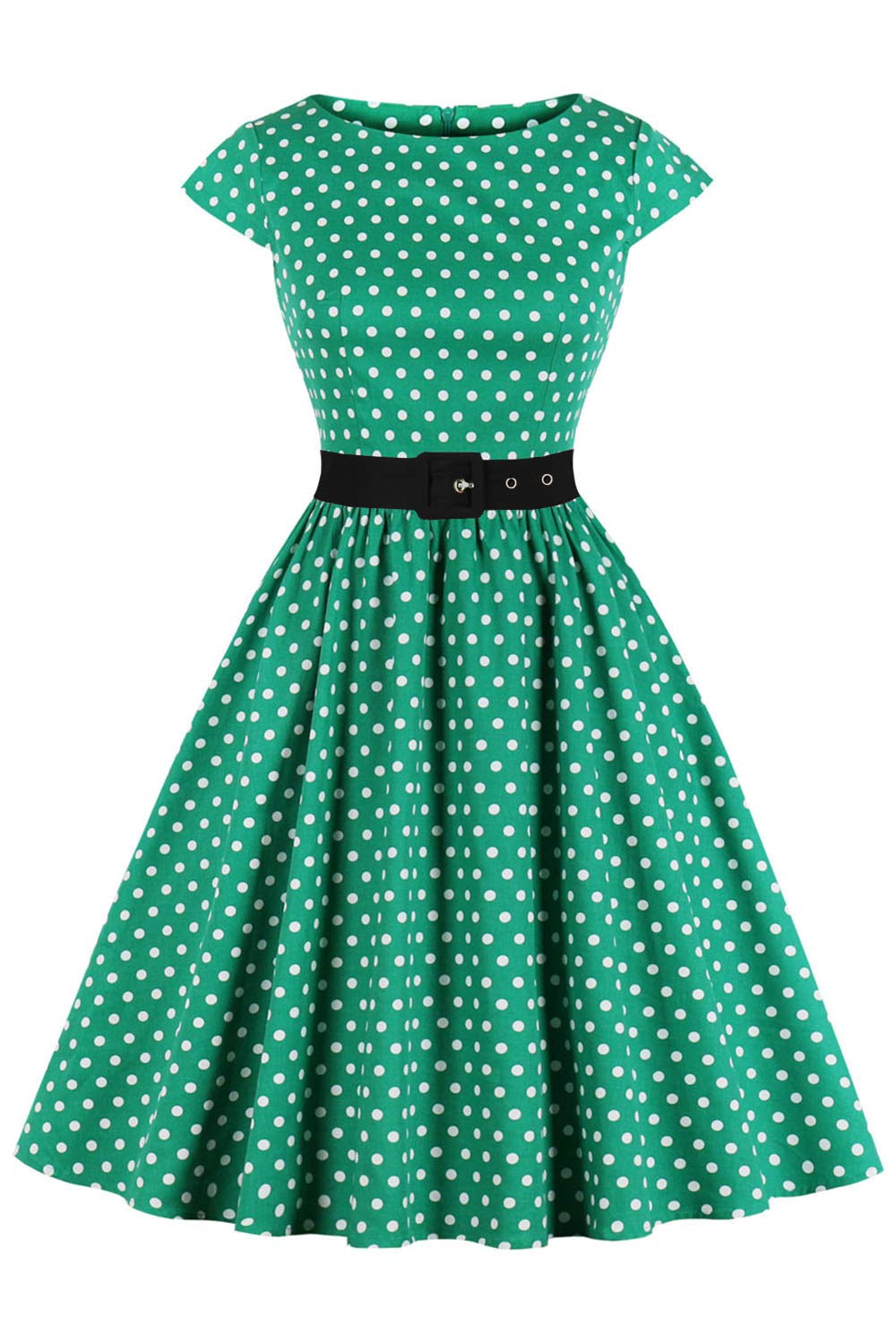AXOEWomen 50s Dresses Rockabilly Vintage Inpired Belted Cotton