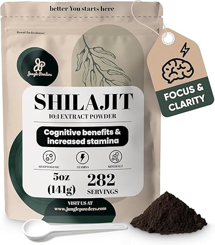 Shilajit Shilajit en polvo crudo para hombres, extracto 101, bolsa de 5 onzas, extracto de polvo de ácido fúlvico, suplemento energético de apoyo