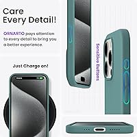 Vista 43 de ORNARTO Funda compatible con iPhone 15 Pro de 6.1 pulgadas, silicona líquida de 3 capas cubierta completa de goma de gel suave, funda protectora