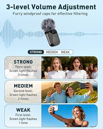 Miniatura 5 de PoP voice Mini micrófono inalámbrico Lavalier para iPhone 15/16/17 y Android, micrófono de solapa con reducción de ruido, duración de batería de 30