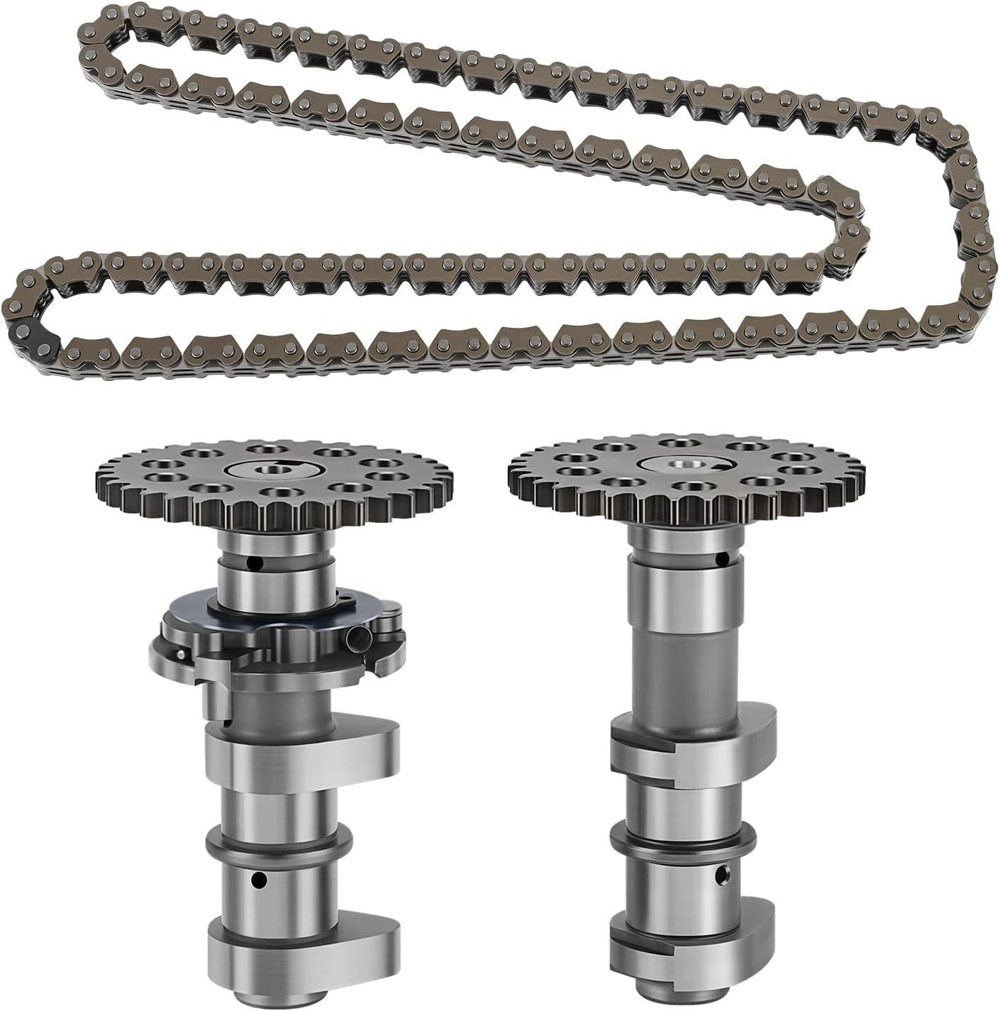 JAVIK Intake & Exhaust Camshaft w/Cam Timing Chain Fit For Suzuki QuadSport 400 Z LT-Z400 2003-2014 Fit For Kawasaki KFX 400 2003-2006,O.E.M# 12710-33H00 12720-33H00 12760-29F01