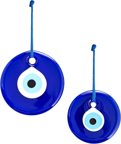 Adorno para colgar en la pared de cristal turco, cuentas de Nazar turco, dije de protección contra el mal de ojo para el hogar, juego de 2 amuletos