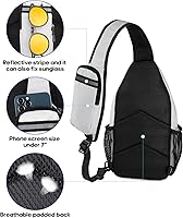 Vista 125 de Waterfly - Mochila cruzada tipo bandolera para viajes y caminatas, bolsa de pecho, Gris, talla única