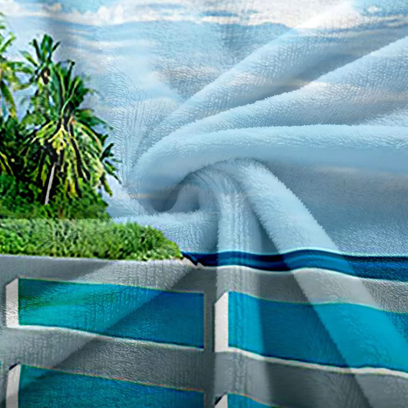 Aeici Koc polarowy, ciepły koc zimowy 150x200 cm plaża mewa kokosowy koc sofa prezent dla dorosłych i dzieci