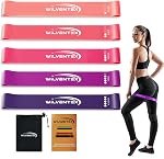 Bandes de résistance, ensemble de boucles de bande de latex naturel, 5 Différents niveaux de résistance [10LBS-115LBS] pour l'entraînement, gymnastique, stretching, yoga, fitness à domicile, entraînement, exercice, thérapie physique