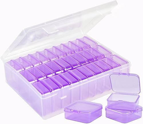 Miniatura 12 de Juego de cajas de almacenamiento de plástico transparente de 20 piezas, organizador de manualidades de tamaño mediano con tapas, contenedores de