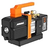 NP6DLM Cordless Vacuum Pump - 15 Micron Dual-Stage, DC Motor, 6 CFM Rotary Vane - Built-in Check Valve - Portable Lithium-Ion Power - HVAC Vacuum Pump for Field Technicians