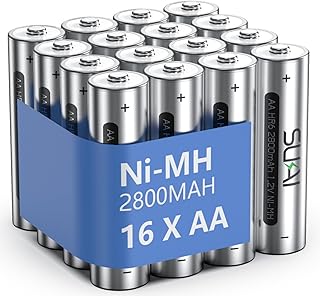 SUKAI Rechargeable AA Batteries, High Capacity Rechargeable AA Batteries 2800mAh 1.2V Ni-MH, Low Self Discharge, Pre-Charg...
